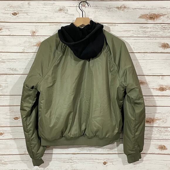 Aeropostale Hooded Bomber Jacket - Green - Large - Picture 15 of 16